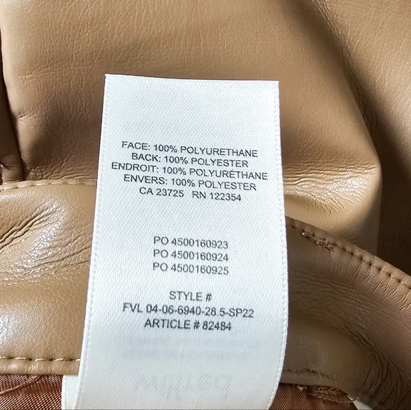 Aritzia Wilfred 10 the Melina sandy beige faux leather pants high waisted - Picture 3 of 7